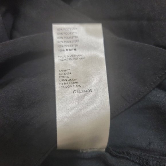 Free People Elouise Black Satin Long Sleeve Blouse Oversized Boho V-Neck Top XS - Picture 13 of 13